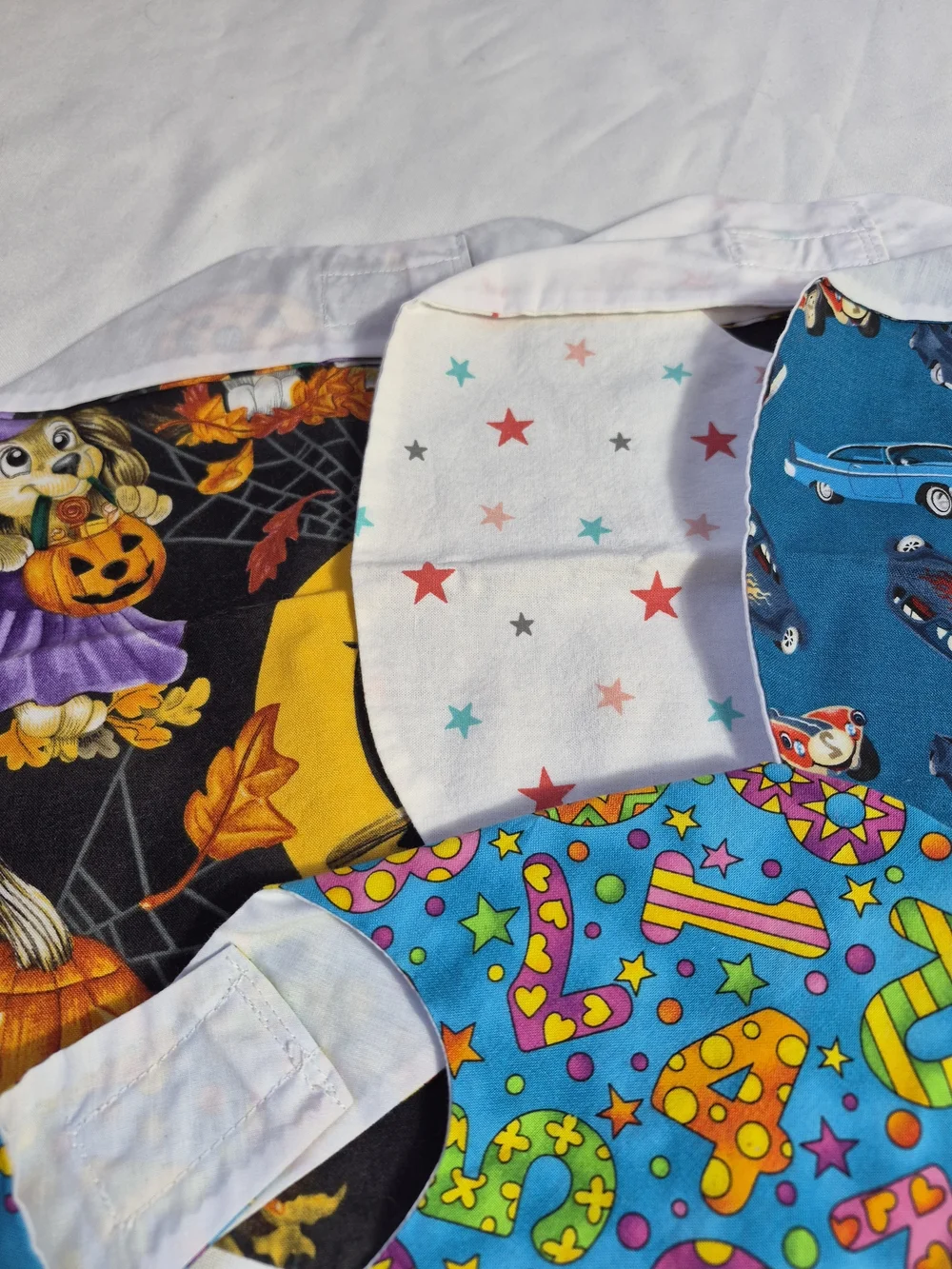 Vintage Handmade new baby cotton bibs 6 count Velcro
